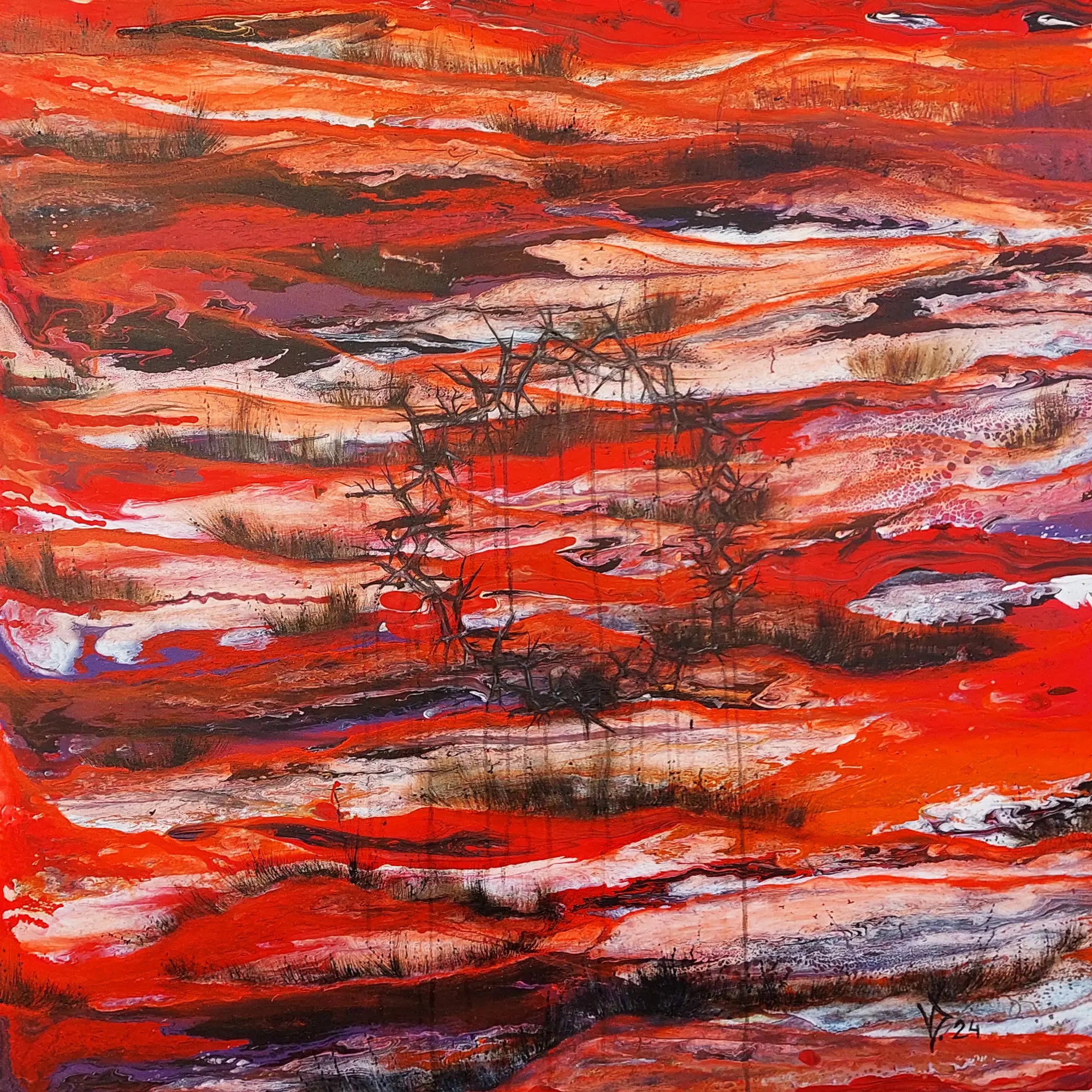 Red Meadow (90x90cm)