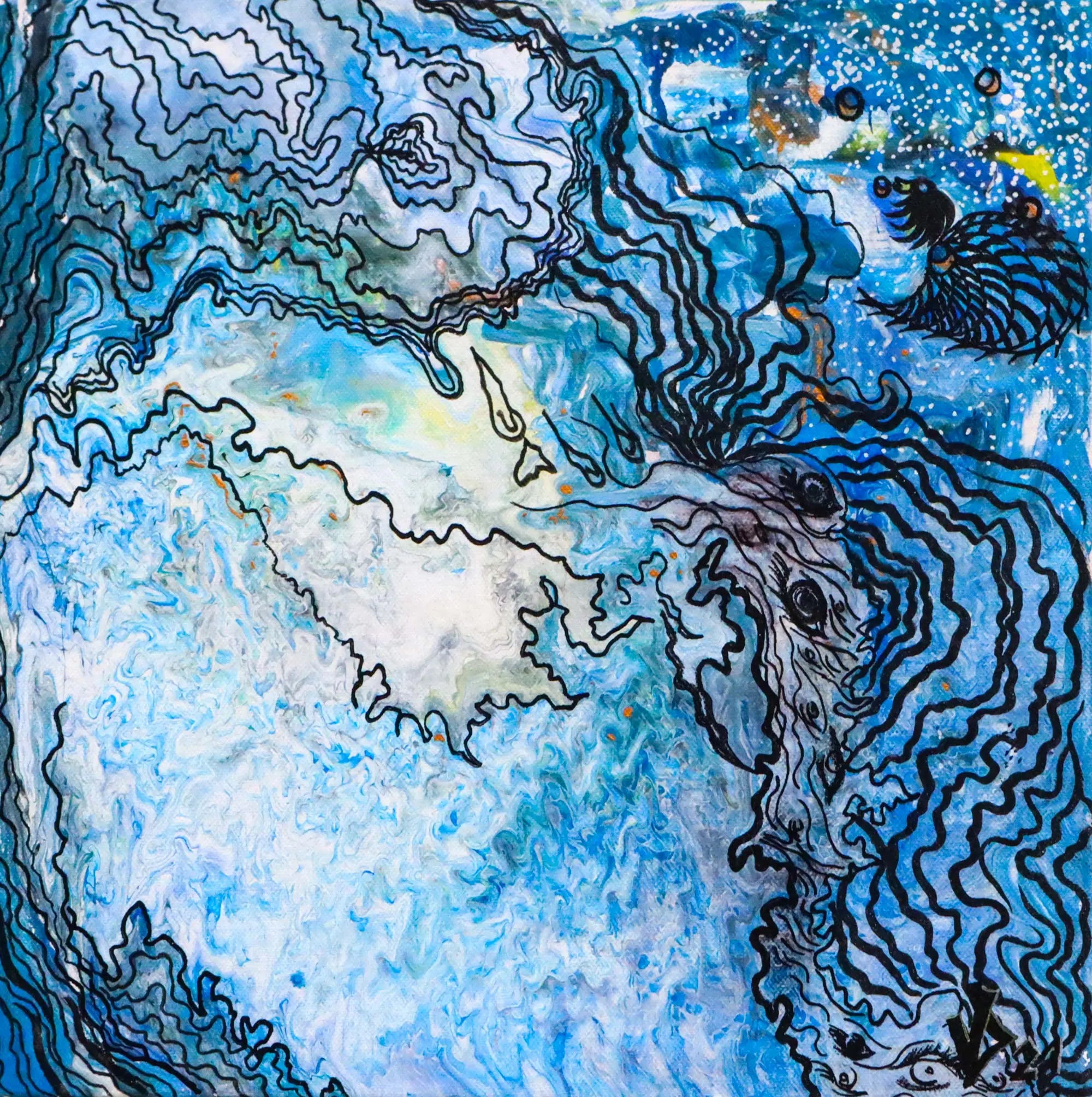 Blue Moment 2, (40x40cm)